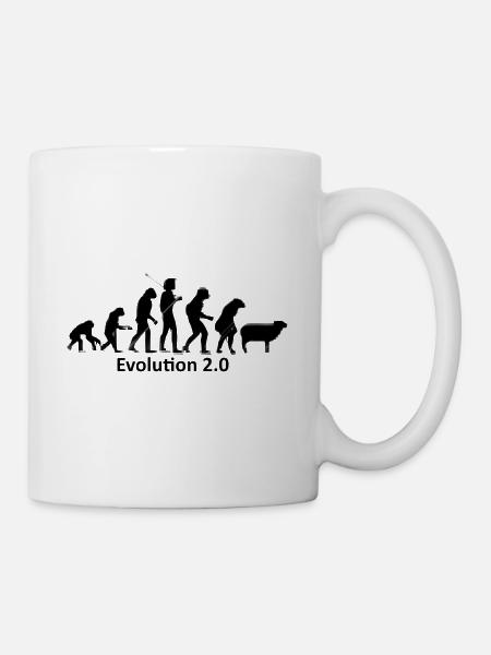 Human evolution in silhouette - Mug - white