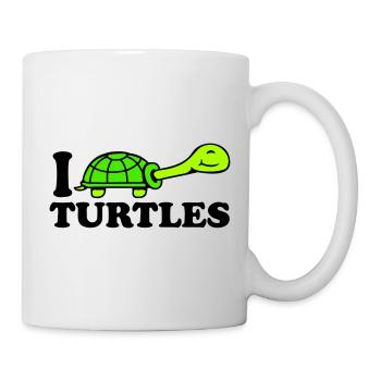 I Love Turtles I Love Logo Cute - Mug - white - Right