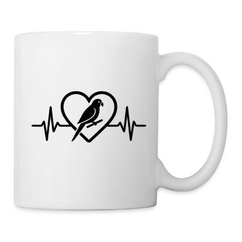 Wellensittich Herz - Tasse - Weiß - Rechts