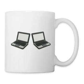 Doppel-Laptop  - Tasse - Weiß - Rechts