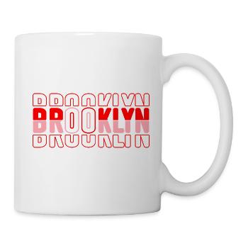 Motif de bloc de néon Brooklyn - Mug blanc - blanc - Droite