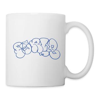 Blue graffiti lettering in Paris style - Mug - white - Right