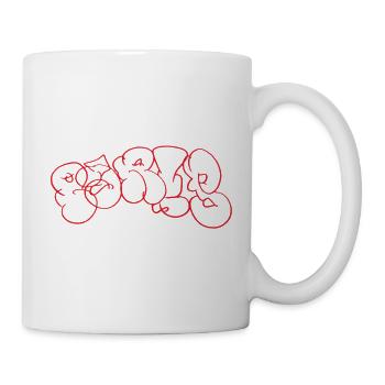 Roter Graffiti Bubble Paris Schriftzug - Tasse - Weiß - Rechts