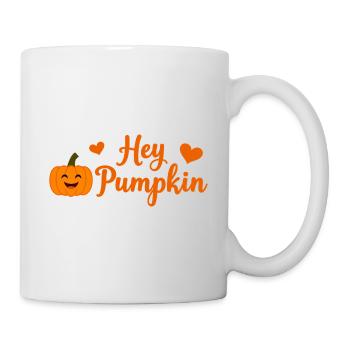 Hey Pumpkin süße Herbst-Design - Tasse - Weiß - Rechts