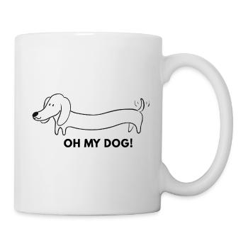 Long Dachshund Cartoon - Mug - white - Right