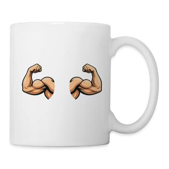 Doppelarm Muskeldesign - Tasse - Weiß - Rechts