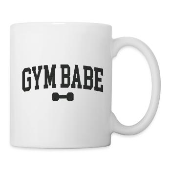 Gym Babe Dumbbell Typo Design - Mug - white - Right