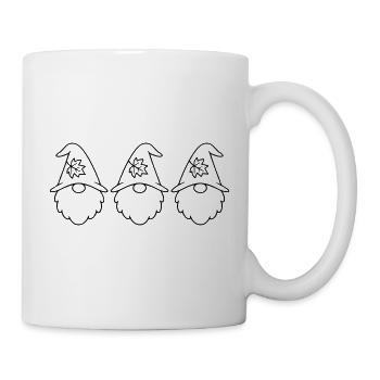 Autumnal garden gnome gnome with leaf motif - Mug - white - Right