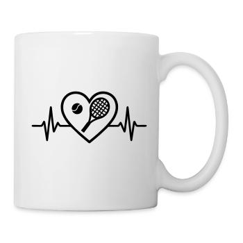 Herz-Tennis - Tasse - Weiß - Rechts