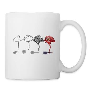 Rosa Flamingo in Fett, von WingsOnMyBrush - Tasse - Weiß - Rechts
