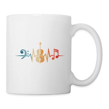 Cello Heartbeat Cellist Cello Cellist - Mug - white - Right