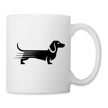 Dackel - Cooles Haustier Logo - Tasse - Weiß - Rechts