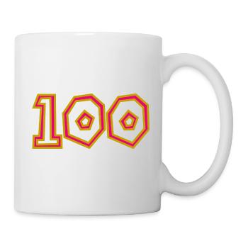 100. 100 JAHRE. 100-JÄHRIGES JUBILÄUM. GEBURTSTAG 100 - Tasse - Weiß - Rechts