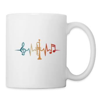 Trompete Herzschlag Trompeter Musiker - Tasse - Weiß - Rechts