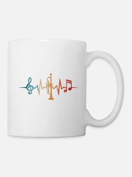 Trompete Herzschlag Trompeter Musiker - Tasse - Weiß