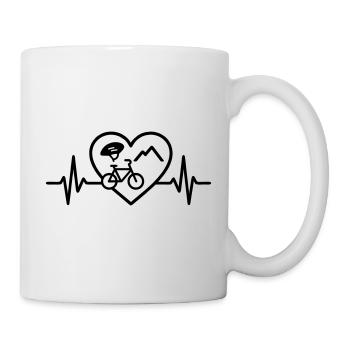 Cycling Heart Bicycle Helmet Mountains - Mug - white - Right
