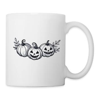 Trio aus grauen Halloween-Kürbissen - Tasse - Weiß - Rechts