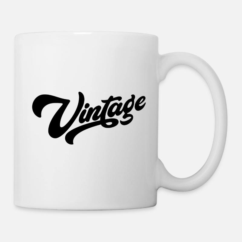 Vintage Schwarz - Tasse - Weiß