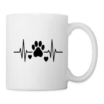 Heartbeat Paw - conception minimale d’amoureux des animaux de compagnie pour chien - Mug blanc - blanc - Droite