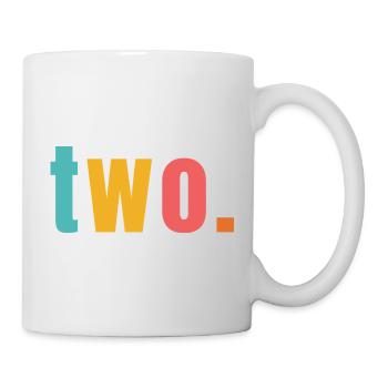 Two Two Years 2nd Birthday Text Font Colorful - Mug - white - Right