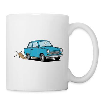 Blue Cartoon Carriage Retro Charm - Mug - white - Right
