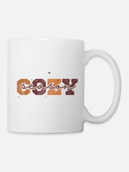 Retro Saison Orange Crackle - Tasse - Weiß
