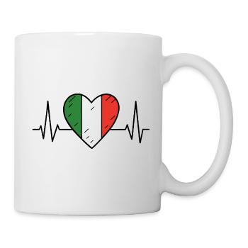 Italie Heartbeat Ligne Drapeau Amour Voyage Design - Mug blanc - blanc - Droite