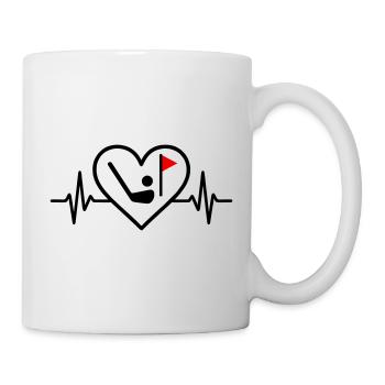 Golf Heart Sport Passion Ball Racket - Mug - white - Right