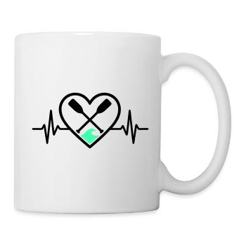 Kanu Kajak Herz Paddel Welle Outdoor Sport - Tasse - Weiß - Rechts