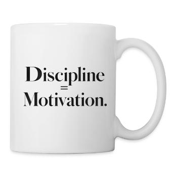 Disziplin Motivation Typografie - Tasse - Weiß - Rechts