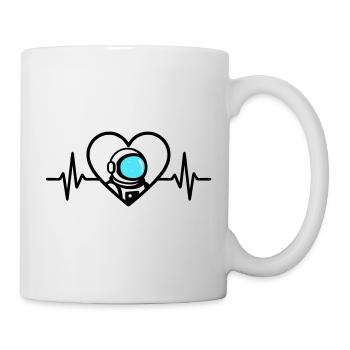 Astronaut Heart Space Travel Cosmos Helmet - Mug - white - Right