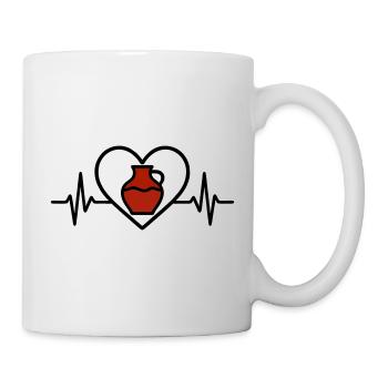 Pottery Heart Ceramic Vase Art Creative - Mug - white - Right