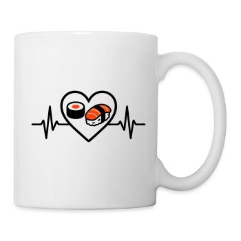 Sushi Herz Maki Lachs Japan Food Lover - Tasse - Weiß - Rechts