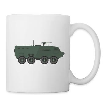 Char militaire - Mug blanc - blanc - Droite