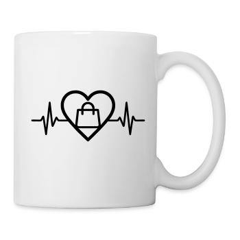 Herz + Shopping – Shopping Fan - Tasse - Weiß - Rechts