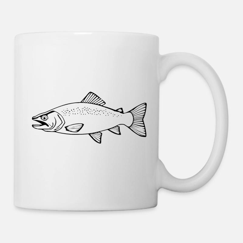 Fisch Forelle Angler T-shirt Geschenk Angler - Tasse - Weiß