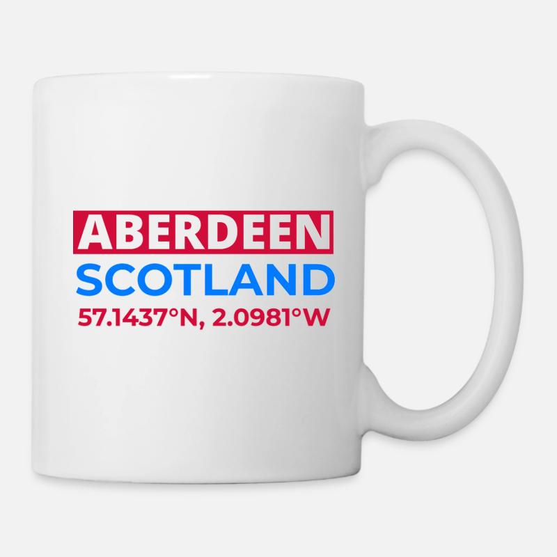 Coordonnées d’Aberdeen Écosse - Mug blanc - blanc