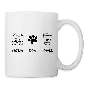 Cyclist Dog Kaffee - Tasse - Weiß - Rechts