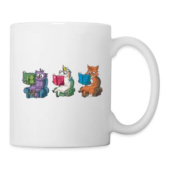 Cute Animals Reading Believe In Yourself Design - Mug - white - Right