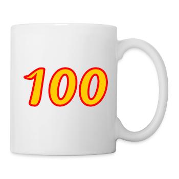 100. 100 JAHRE. 100-JÄHRIGES JUBILÄUM. GEBURTSTAG 100 - Tasse - Weiß - Rechts