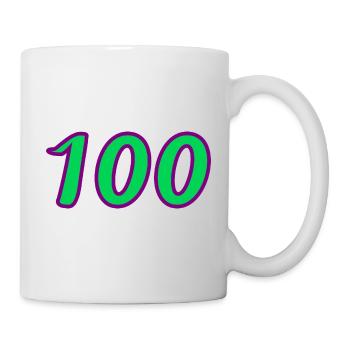 100. 100 JAHRE. 100-JÄHRIGES JUBILÄUM. GEBURTSTAG 100 - Tasse - Weiß - Rechts