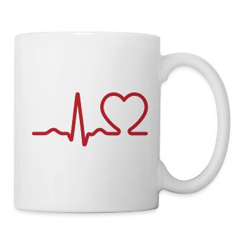 EKG-Herzschlaglinien-Symbol - Tasse - Weiß - Rechts