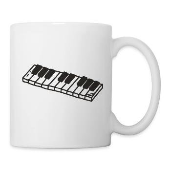 Klavier Klavier Instrument Musik Tasten Melodie - Tasse - Weiß - Rechts