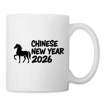 Year of the Horse Pferde Schriftzug - Tasse - Weiß - Rechts