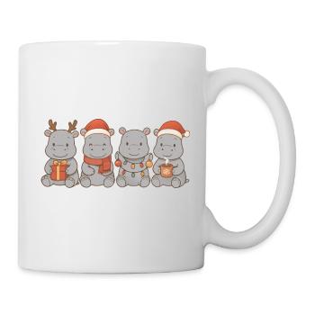 Hippopotames pour enfants, garçons et filles, Noël - Mug blanc - blanc - Droite