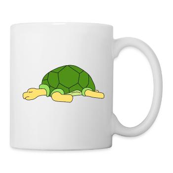 Süße, faule Schildkröte schläft lustiger Reptilienbesitzer - Tasse - Weiß - Rechts
