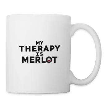 My Therapy Is Merlot Funny Wine Saying - Mug - white - Right