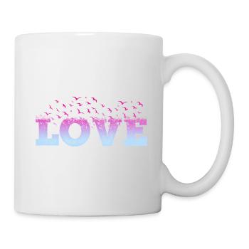 Love Love Heart Birds Romantic I Love You - Mug - white - Right
