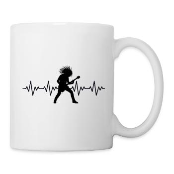 Rock Musik EKG Herzschlag - Tasse - Weiß - Rechts