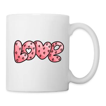 Lettrage LOVE – design cœur & amour - Mug blanc - blanc - Droite